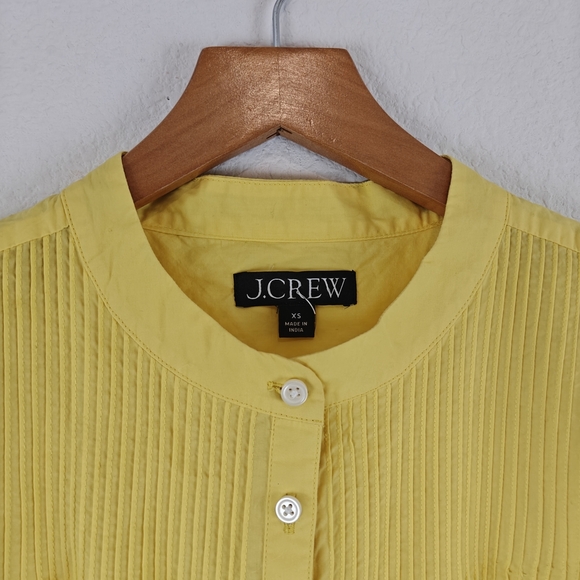 J. CREW Short-sleeve mini shirt-dress in cotton poplin Classic Yellow Size XS - Picture 10 of 16
